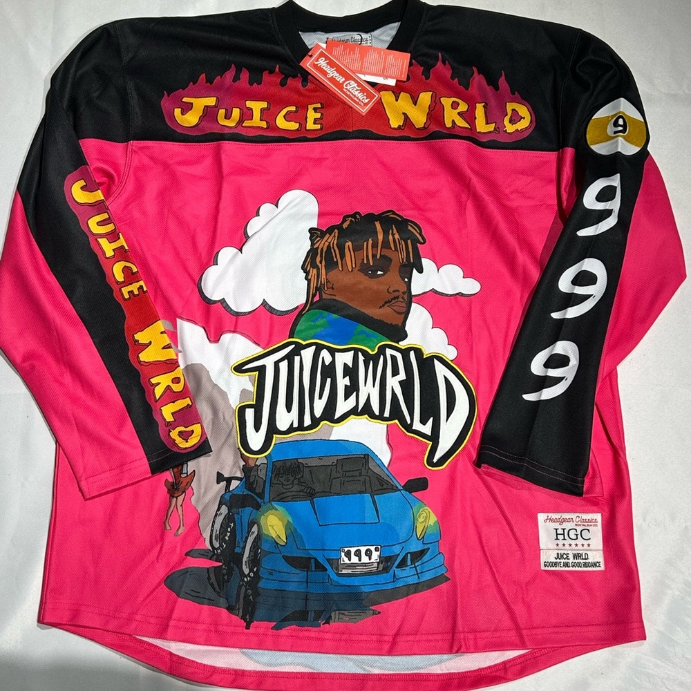 Juice WRLD Black and Pink Men's Graphic Jersey
